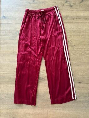 DONNI Red Silk Track Pants